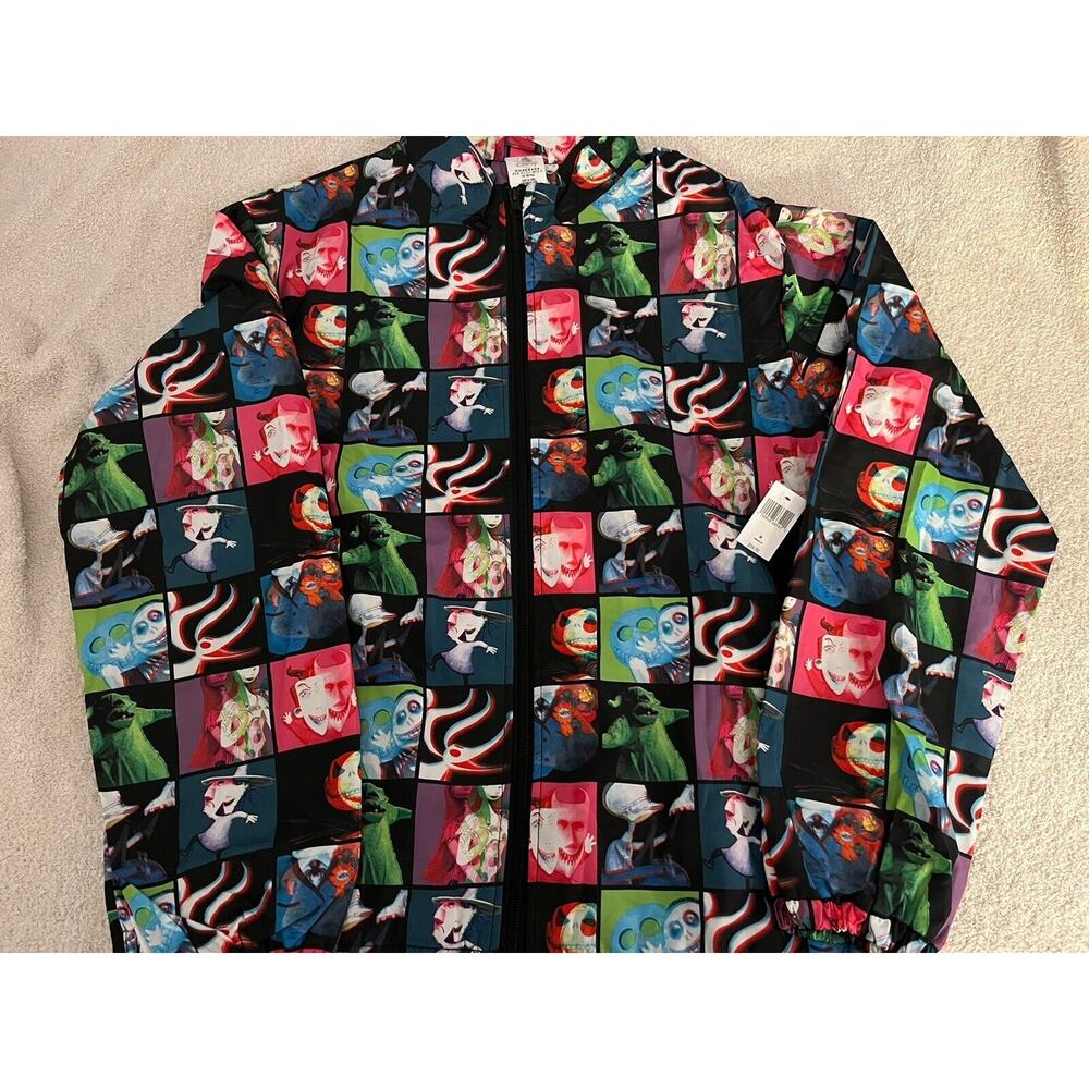 NEW Disney Nightmare Before Christmas Black Windbreaker Jacket Adult Size Small